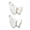 Brass Micro Pave Cubic Zirconia Pendants, with Shell , Butterfly Charms, Platinum, 16x16x4mm, Hole: 1.2mm