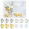 12Pcs 3 Colors Brass Clip-on Earring Findings, for non-pierced Ears, with Silicone Earring Pads, Mixed Color, 13x6x7mm, Hole: 1mm