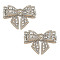 2Pcs Bowknot Crystal Rhinestone Detachable Shoe Decorations, Dark Gray, 73x98x19mm