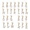 26Pcs 26 Styles Brass & Plastic 
Imitation Pearl Pendant Decorations, with Lobster Claw Clasps, Letter A~Z, Golden, 27.5~30mm, 1pc/style
