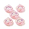 Resin Imitation Pearl Iridescent Pendants, with Iron Finding, Shell Shapes, Pink, 25x26x9mm, Hole: 2mm