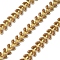 Brass Enamel Leaf Link Chains, Soldered, Long-Lasting Plated, with Spool, Golden, Camel, Link: 6x7x2mm, about 32.81 Feet(10m)/Roll