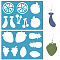 Acrylic Earring Handwork Template, Card Leather Cutting Stencils, Fruit, 130x90x2mm, 2pcs/set