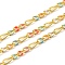 Brass Figaro Chains, Soldered, with Enamel, Rack Plating, Long-Lasting Plated, Lead Free & Cadmium Free, with Spool, Real 18K Gold Plated, Colorful, Link: 4.5x3x1mm and 6x2x1mm