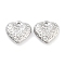 Non-Tarnish 304 Stainless Steel Pendants, Textured Heart Charm, Stainless Steel Color, 16x16.5x5mm, Hole: 2mm