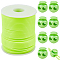 1 Roll Hollow Pipe PVC Tubular Synthetic Rubber Cord, Wrapped Around White Spool, with 8Pcs Plastic Cord Locks, Green Yellow, 2mm, Hole: 1mm, about 54.68 yards(50m)/roll