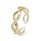 Brass Adjustable Open Rings, Cadmium Free & Nickel Free & Lead Free, Lip, Real 18K Gold Plated, 5.5mm,US Size 7(17.3mm)