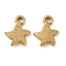 Ion Plating(IP) 304 Stainless Steel Pendants, Starfish Charm, Golden, 15.5x12x3mm, Hole: 2.5mm