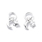Fine Silver Moon Star Charms, with Jump Rings and 999 Stamp, Silver, 10.5x8x4mm, Hole: 2.5mm