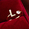 Brass Micro Pave Cubic Zirconia Cuff Rings, Letter L, 12x8mm