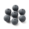 Food Grade Eco-Friendly Silicone Focal Beads, Round, Gray, 15mm, Hole: 2mm