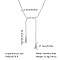 Fashionable Adjustable Stainless Steel Round Snake Chain Teardrop Lariat Necklaces for Women, Stainless Steel Color, 31.50 inch(80cm)