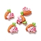 Opaque Resin Cabochons, Cartoon Style, Rabbit on Carrot, Dark Orange, 20x24x8mm