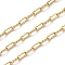 Brass Wavy Oval Link Chains, Lead Free & Cadmium Free, Rack Plating, Long-Lasting Plated, Soldered, with Spool, Real 18K Gold Plated, 5.2x2.3x0.5mm