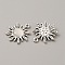 Zinc Alloy Pendants, with Cat Eye Beads, Sun, Antique Silve, White, 21x18.5x3.5mm, Hole: 1.6mm