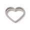 Non-Tarnish 304 Stainless Steel Linking Rings, Mirror Finish, Double Heart, Stainless Steel Color, 11.5x14x1.3mm