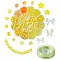 DIY Acrylic & ABS Plastic Imitation Pearl Beads Bracelets Jewelry Making Kits, Yellow, 7~23x0.8~29.5x0.8~8.5mm, Hole: 1~2.5mm