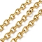 304 Stainless Steel Rolo Chains, Unwelded, with Spool, Ion Plating(IP), Real 18K Gold Plated, 9x7x1.7mm, about 32.81 Feet(10m)/Roll