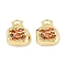 Rack Plating Brass Pendants, Pomegranate Charms, with Cubic Zirconia, Long-Lasting Plated, Lead Free & Cadmium Free, Real 18K Gold Plated, 10.5x9.5x6.5mm, Hole: 2x2mm