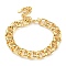 Ion Plating(IP) 304 Stainless Steel Twisted Chain Bracelets for Women, Real 14K Gold Plated, 7-1/2 inch(19.2cm)