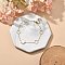 Ion Plating(IP) 304 Stainless Steel Link Bracelets, Cable Chain Jewelry for Women, with Enamel, Flower, White, 7-1/8 inch(18cm)
