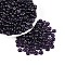 Transparent Colours Glass Seed Beads, Rondelle, Round Hole, Indigo, 8~8.5x4.5~5mm, Hole: 1.2~1.8mm, about 957pcs/pound