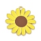 Bees Theme Alloy Enamel Pandants, Golden, Flower, 26.5x25.5x1mm, Hole: 1.8mm