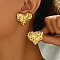 Elegant 201 Stainless Steel Stud Earrings, Golden, Heart, 27x30mm