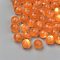 Resin Beads, Round, Orange, Imitation Cat's Eye, about 8mm in diameter, hole: 1.5mm