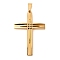Ion Plating(IP) 304 Stainless Steel Cross Big Pendants, Real 18K Gold Plated, 62x42x6mm, Hole: 11x6mm