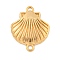 Ion Plating(IP) 304 Stainless Steel Links Connector Charms, Shell Shape, Real 18K Gold Plated, 27x21.5x3.5mm, Hole: 2mm