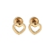 304 Stainless Steel Stud Earrings for Women, Hollow Heart, Golden, 4.5x5.5mm