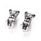 304 Stainless Steel European Beads, Large Hole Beads, Bear, Antique Silver, 12x7x7.5mm, Hole: 4.5mm