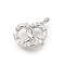 Brass Micro Pave Cubic Zirconia Pendants, Brezen Charms, Platinum, 15x10x4mm, Hole: 2x2.6mm