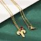 304 Stainless Steel Glass Drill Birth Stone Constellation Pendant Necklaces, Real 18K Gold Plated, Vacuum Plating, Aries, 17.72 inch(45cm), pendant: 17x15x1.5mm