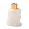 Raw Natural Quartz Crystal Perfume Bottle, with Plating Plastic Findings, Refillable Bottle, for Cosmetics, Essential Oil Emulsion, 5.7~6.4x4.2~6.7x8.6~9.7cm