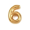 304 Stainless Steel Pendants, Figure Charms, Golden, Number 6, 20x14x5.5mm, Hole: 3x2mm