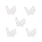 Butterfly with Flower Transparent Resin Cabochons, with Glitter Powder, Clear, 9.5x11.5x4mm