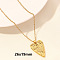 304 Stainless Steel Heart Pendant Necklaces for Men and Women, Real 18K Gold Plated, 15.75 inch(40cm), Pendant: 26x19mm