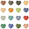 16Pcs 15 Colors Handmade Lampwork Beads, Maple Leaf, with Metal Enlaced, Mixed Color, 11x13x5.5mm, Hole: 1.2mm