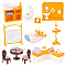 2 Style 2 Style Plastic Dollhouse Kitchen & Bathroom Accessories Set, Children Pretending Props, Mixed Color, 11~132x3~60x1~90mm, 1 set/style