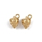 304 Stainless Steel Charms, Strawberry Charm, Real 14K Gold Plated, 11.5x8x7.5mm, Hole: 1.8mm