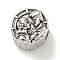 304 Stainless Steel European Beads, Large Hole Beads, Column with Couple, Antique Silver, 11.5x9mm, Hole: 4mm