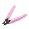 Carbon Steel Jewelry Pliers, Flush Cutter, Shear, with Plastic Handles, Pearl Pink, 12.8x4.3x1cm