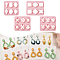 4Pcs 4 Styles ABS Plastic Molds, Clay Cutters, for Earring Making, Mixed Shapes, Flamingo, 100~120x100x10mm, Inner Diameter: 29~37.5x26~37mm, 1pc/style