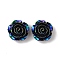 Luminous Opaque Resin Cabochons, Glow in Dark, Rose, Black, 19x19.5~20x9~10mm