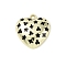 Alloy Enamel Pendants, Golden, Heart Charms, Black, 19.5x18x4.5mm, Hole: 1.8mm
