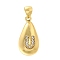 Rack Plating Brass Micro Pave Cubic Zirconia Pendants, Long-Lasting Plated, Lead Free & Cadmium Free,Real 18K Gold Plated, Teardrop with Letter Charms, Letter U, 21x11mm, Hole: 5x3mm