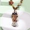 Ceramic Fish Pendant Adjustable Waxed Cord Necklaces for Women, Colorful, 20.47~34.25 inch(52~87cm)