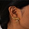 Bowknot Brass Stud Earrings for Women, Golden, 26.5x32.5mm